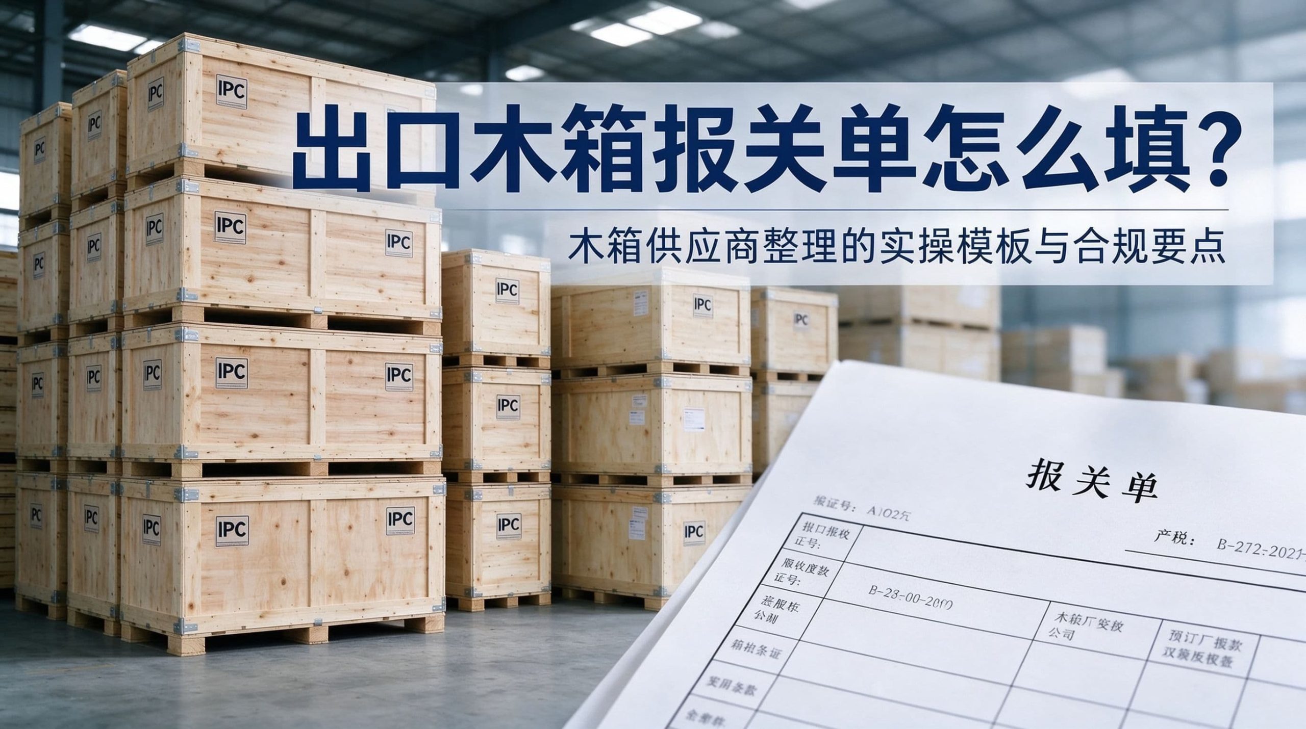 出口木箱报关单怎么填？实木/免熏蒸/混装木箱填写模板与IPPC标识指南